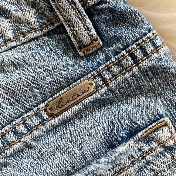 KanCan High Waist Cutoff Denim Shorts Blue XS - Picture 3 of 7